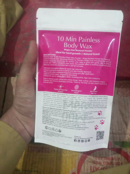 MEOW 10 MIN Painless Body Wax Powder – Herbal Hair Removal Powder (100g)
